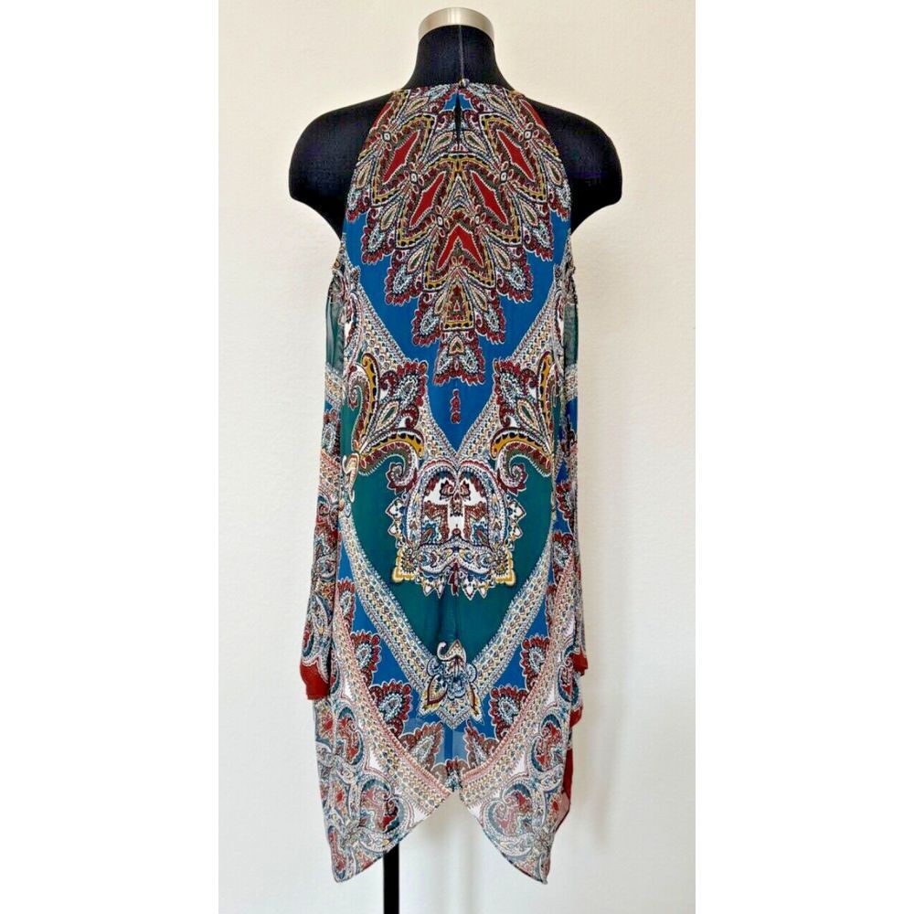 INC Halter Paisley Handkerchief Hem Dress Lined International Concepts Summer 6 - Picture 3 of 13